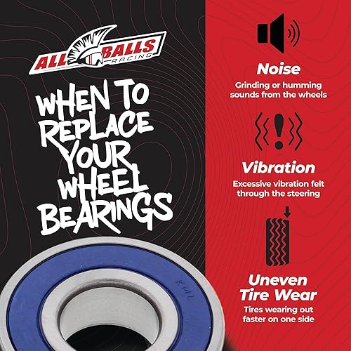 Miniatura 3 de All Balls Racing 25-1311 Kit de rodamientos de rueda delantera compatible con/repuesto para Honda CB300F 2015-2019, CB300F ABS 2017-2022, CB300R