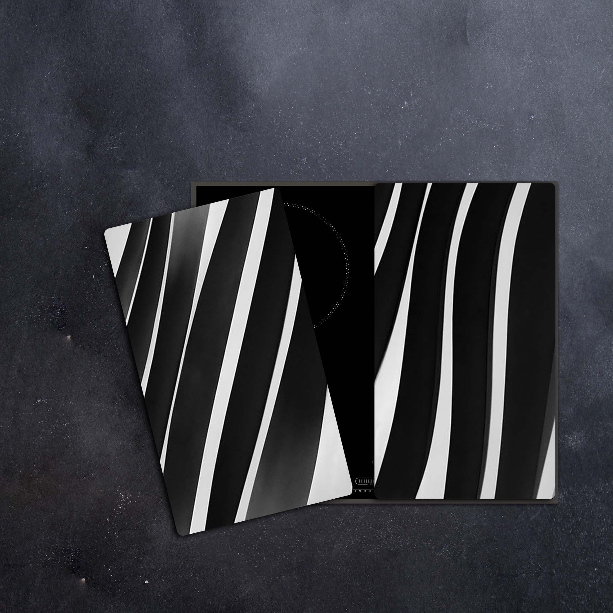 CTC-Trade - Juego de 2 cubiertas para vitrocerámica de 30 x 52 cm, protección contra salpicaduras, de cristal, para cubrir la vitrocerámica, color oscuro