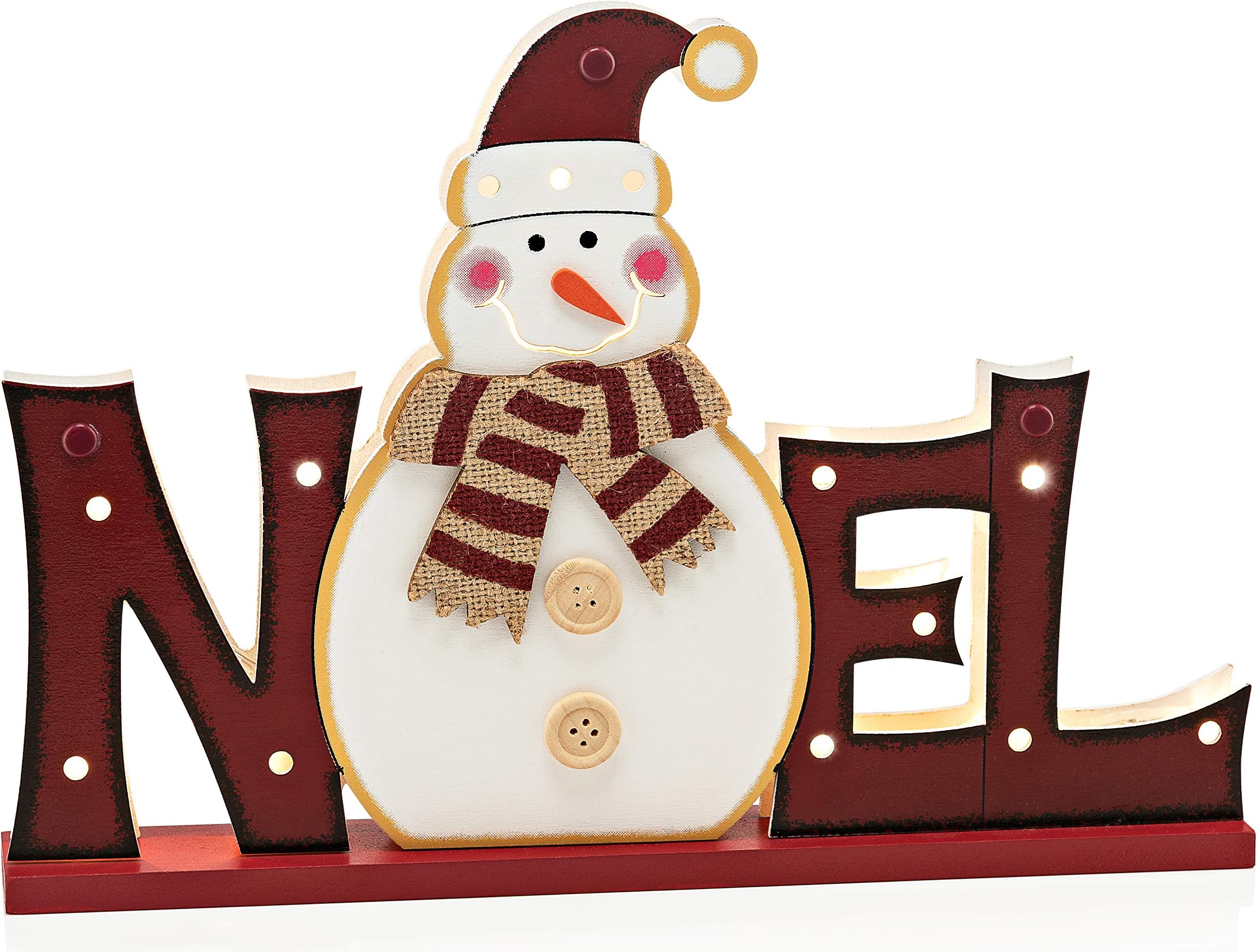 Noel Sign Light Up, Rustic Christmas Decorations, Noel Christmas Decor (red)