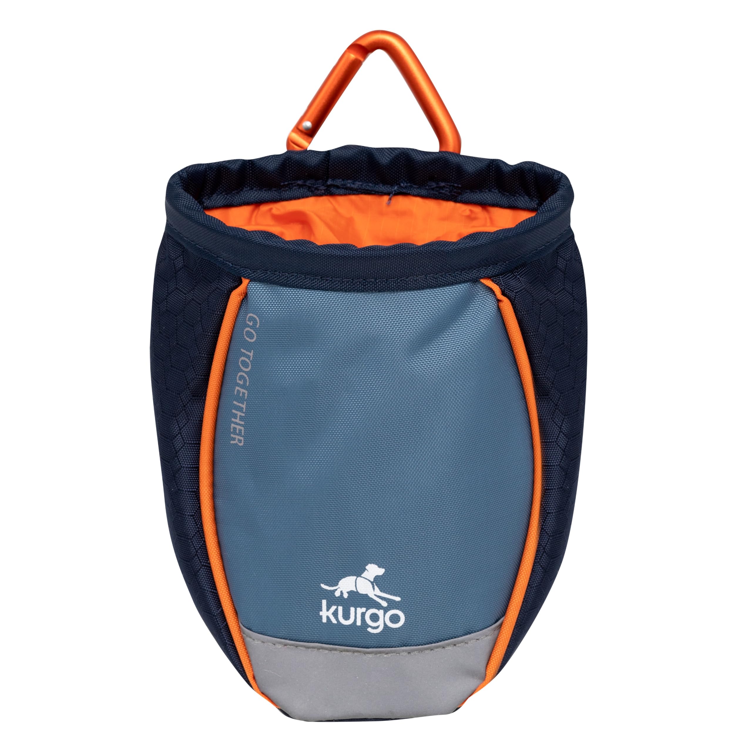 Kurgo Go Stuff It Dog Treat Bag, Training Treat Pouch Bag for Dogs, Treat Pouches for Pets, Hands-Free Pouch Waist, Reflective, Includes Carabiner, MOLLE-Compatible (Navy Blue)