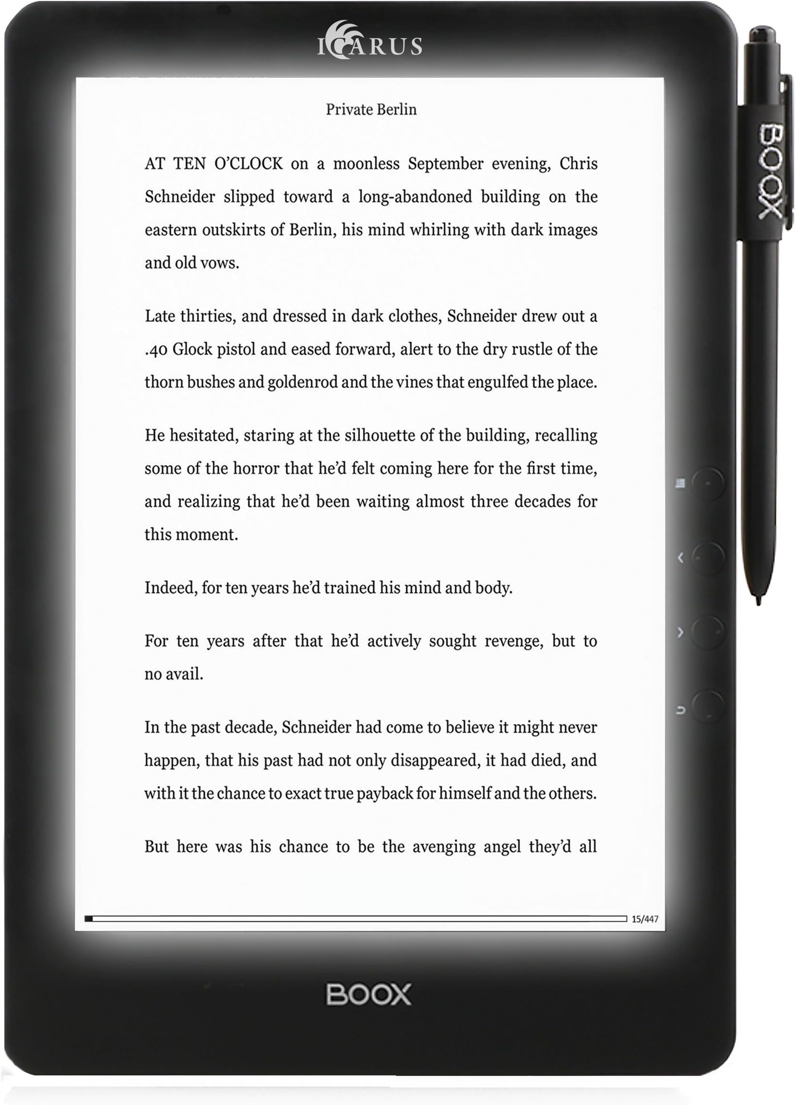 Icarus E1053BK Illumina Pro e-ink Reader, 24.6 cm/9.7 inches, Black