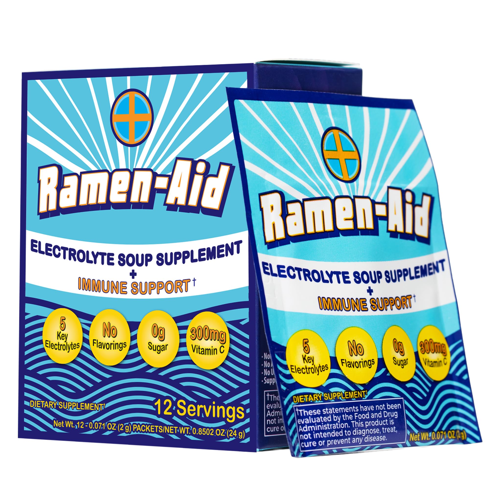 Electrolyte Soup Supplement with Immune Support, 300mg Vitamin C, Sodium Free, Sugar-Free, 12 Servings