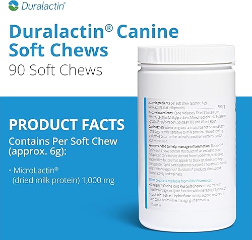 Miniatura 2 de PRN Pharmacal Duralactin Canine Soft Chews - Suplemento de salud articular para perros y cachorros para ayudar a reducir el dolor crónico,