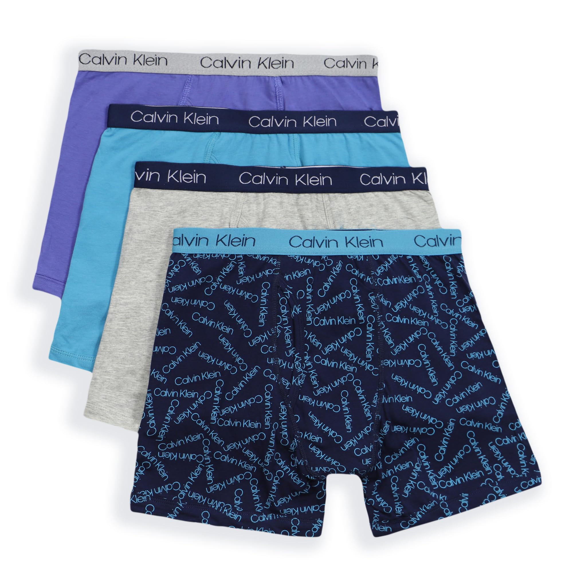 Boys Modern Cotton Boxer Brief Underwear 4-Pack, Blue Moon Pack, Large
