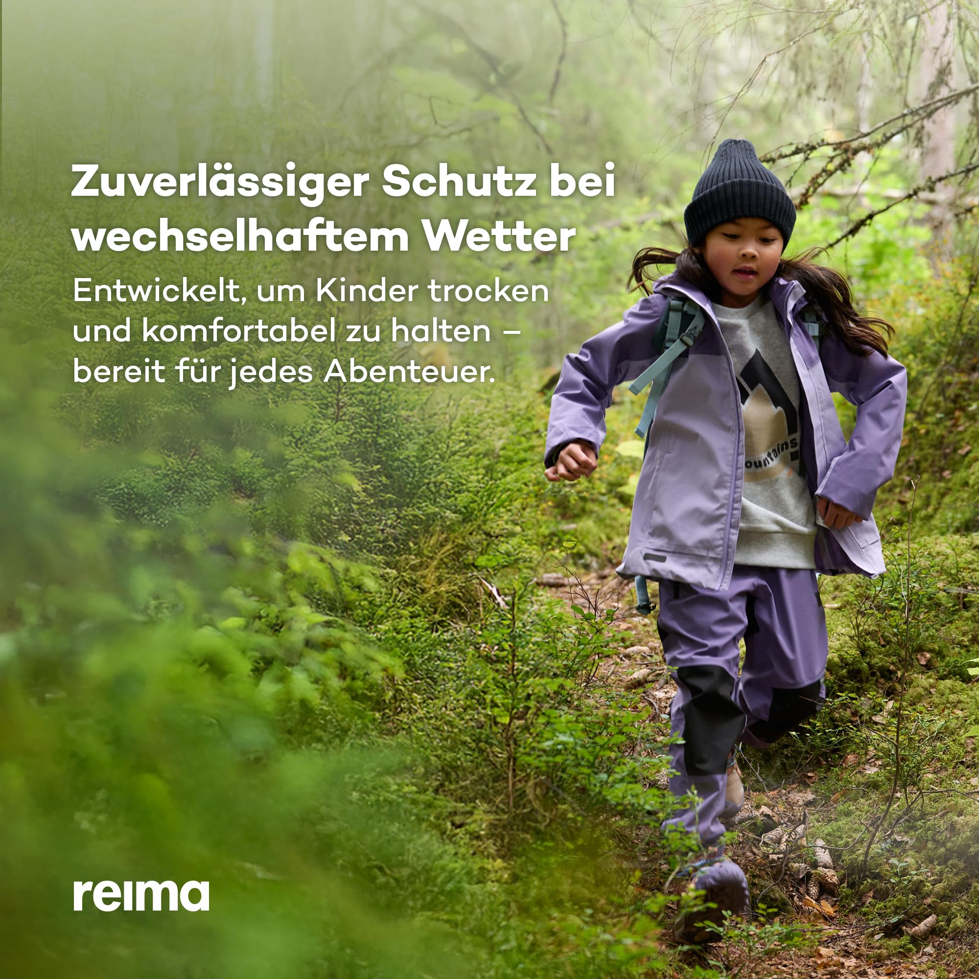 Reima - ReimaTec Salmi wasserdichte Regenjacke für Kinder - Leichte Übergangsjacke für Jungen und Mädchen mit 10.000 mm Schutz, atmungsaktives, winddichtes Material - Blooming Lilac, 122