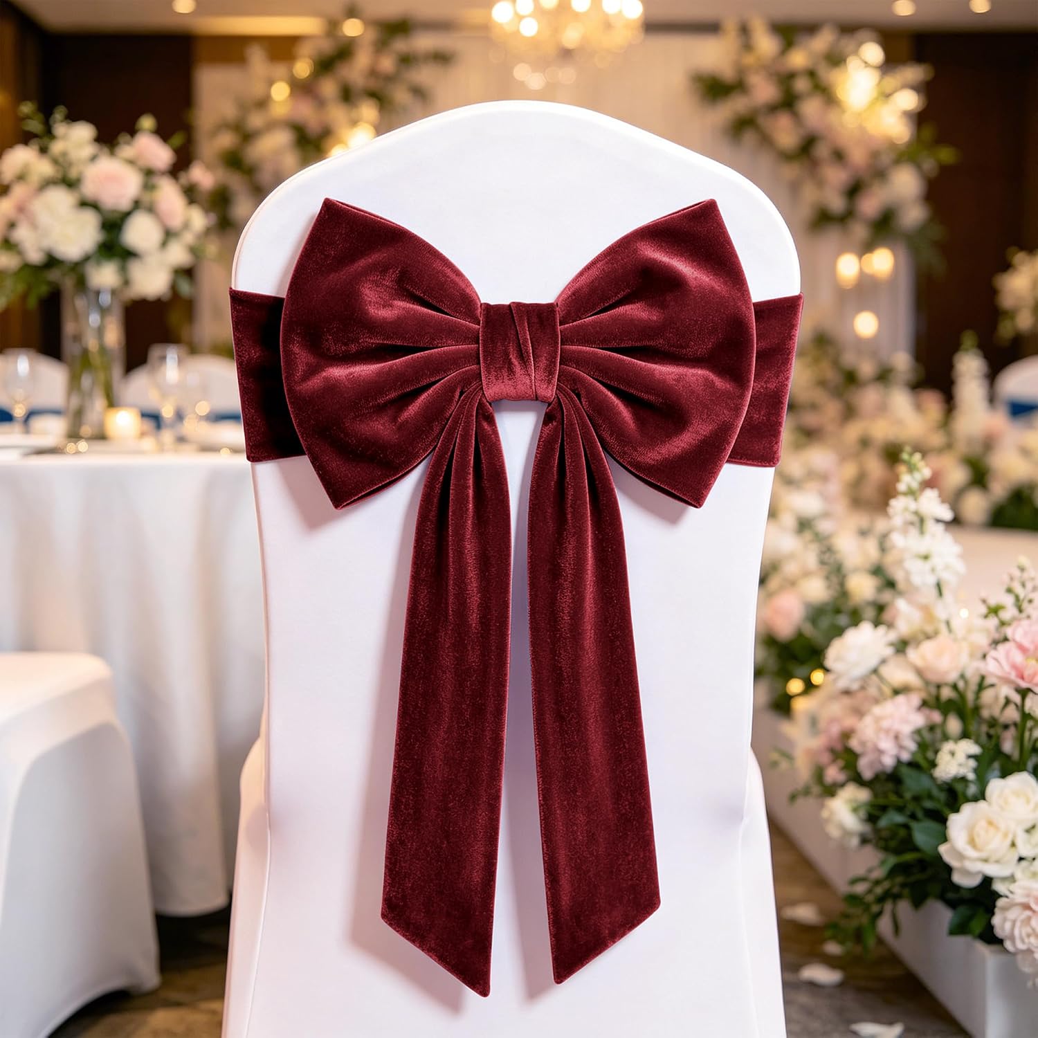 Large Burgundy Velvet Bow, 16×32 In Giant Hanging Wall Bow Decor, Wedding Velvet Bow for Coquette Girl Bedroom Backdrop, Birthday Bridal Shower Wedding Christmas Tree Topper Front Door Ornament Wreath