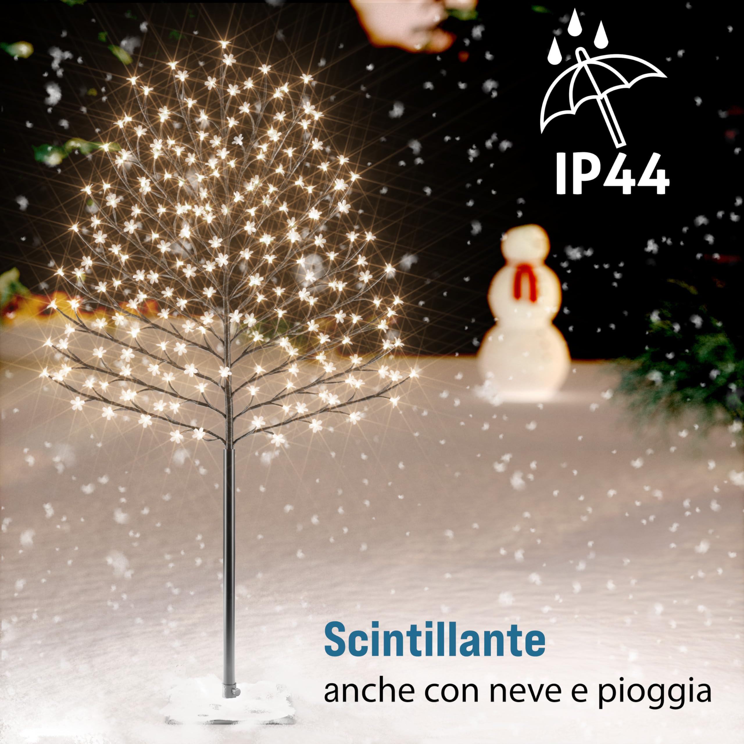 Monzana Albero Ciliegio Luce a LED 220cm con Telecomando e Timer 8 Modi Illuminazione Interno Esterno