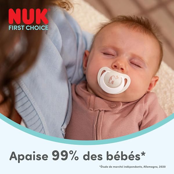 NUK First Choice Day & Night Tétines pour bébé | 0-6 mois | Sucettes orthodontiques phosphorescentes | Apaise 99% des bébés** | Assorti | Lot de 4 - 2