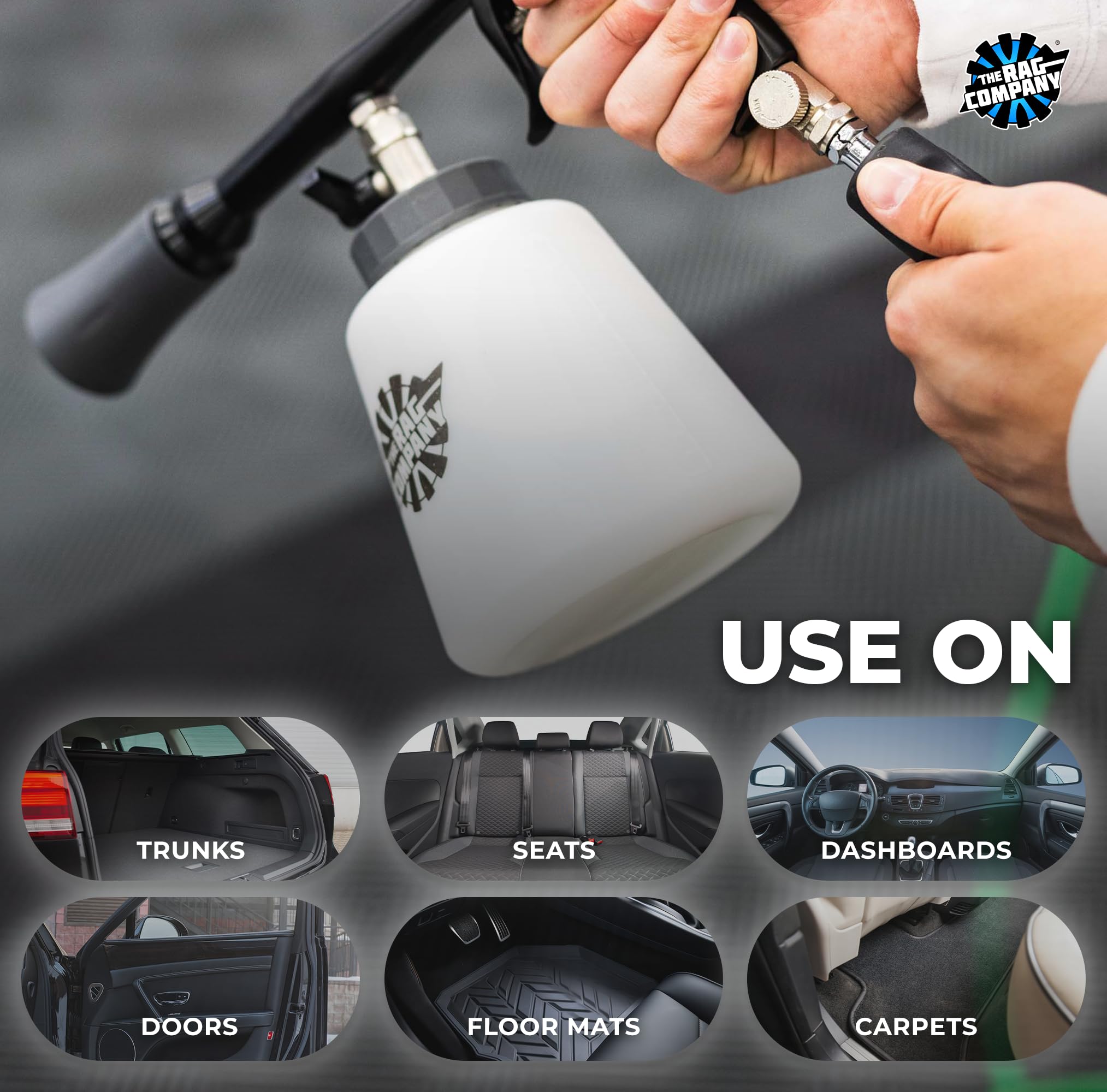 The Rag Company - Ultra Air Blaster Plus - Outil de Nettoyage pour Tissus d'ameublement - Noir