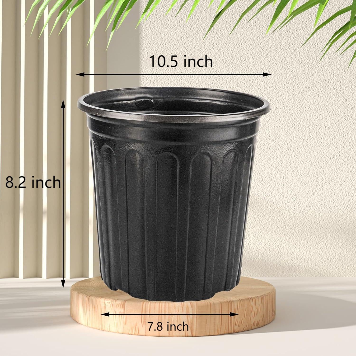 Flexible Pflanztöpfe, 12 Stück, 1,8 l, weicher Kunststoff, Setzlingtöpfe, Samen-Start-Topf, Blumenpflanzenbehälter für Sukkulenten, Stecklinge, Umpflanzen, Setzlinge – Schwarz