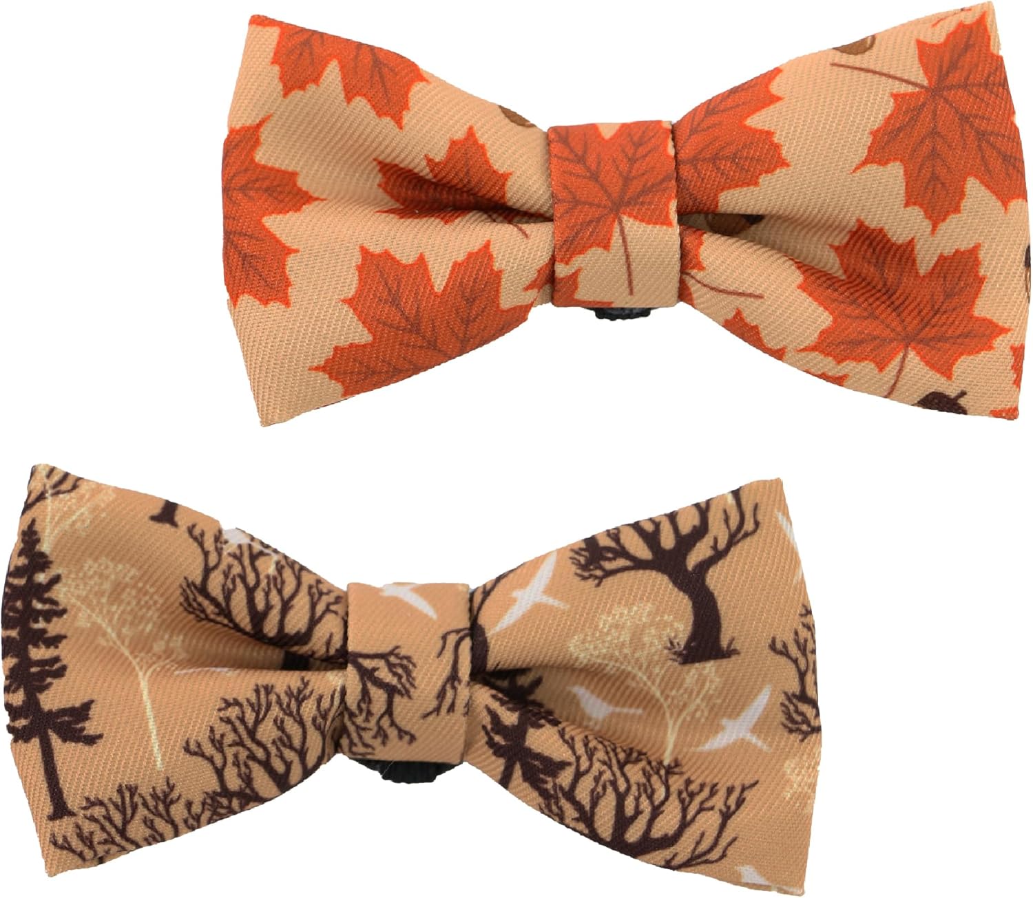 Ancol Dog Bow Tie – Comfortable 100% Recycled Fabric Clothing Pet Accessory, Puppy Tuxedo Fancy Dressing – Maple Leaf/Woodland Patterned