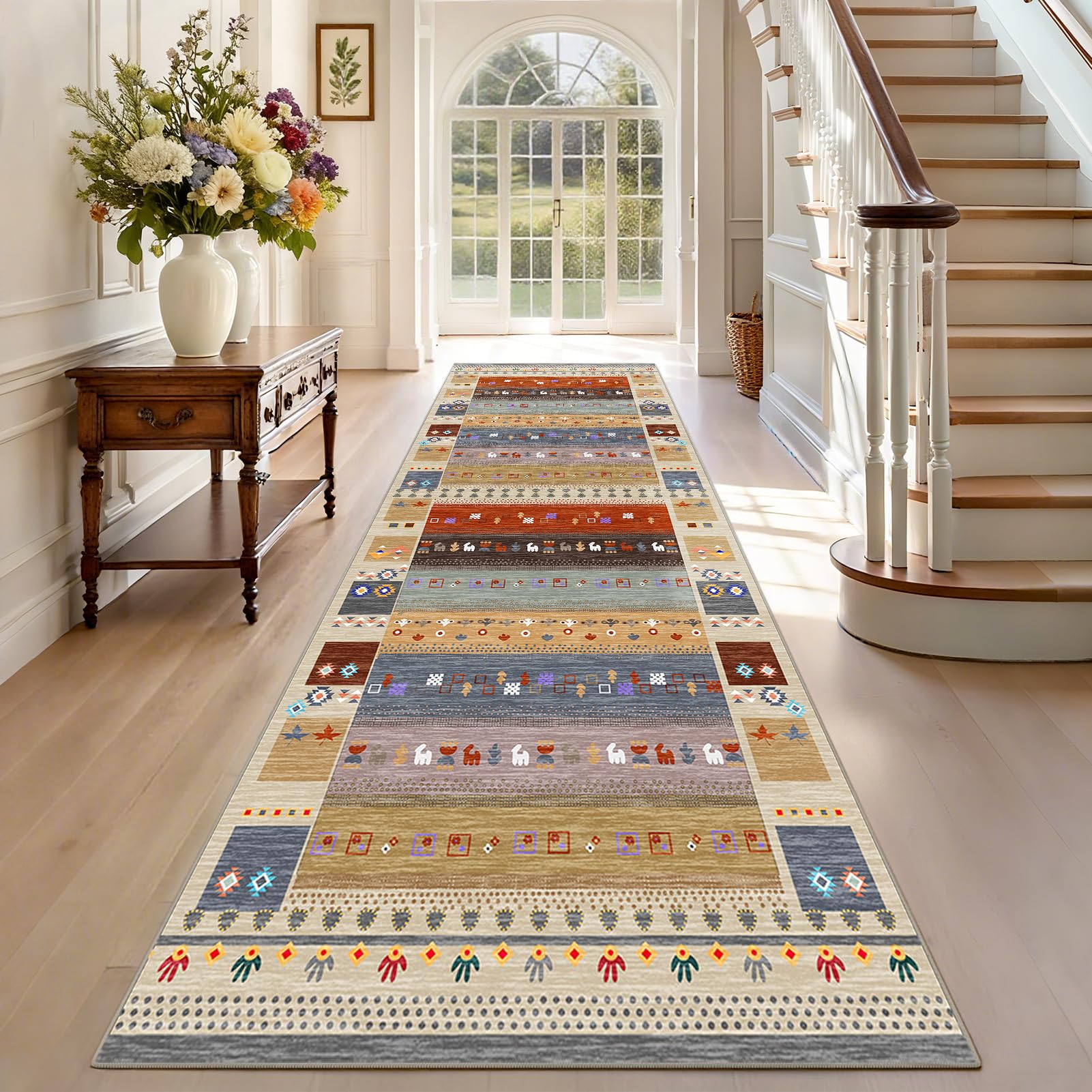 Runner Rugs for Hallway Long 120 x 170 cm Washable Non Slip Kitchen Carpet Runner for Entryway Hallways Kitchen Bedroom Living Bedside Laundry Room, Narrow Heavy Duty Low Pile Carpets Runners โ image 1