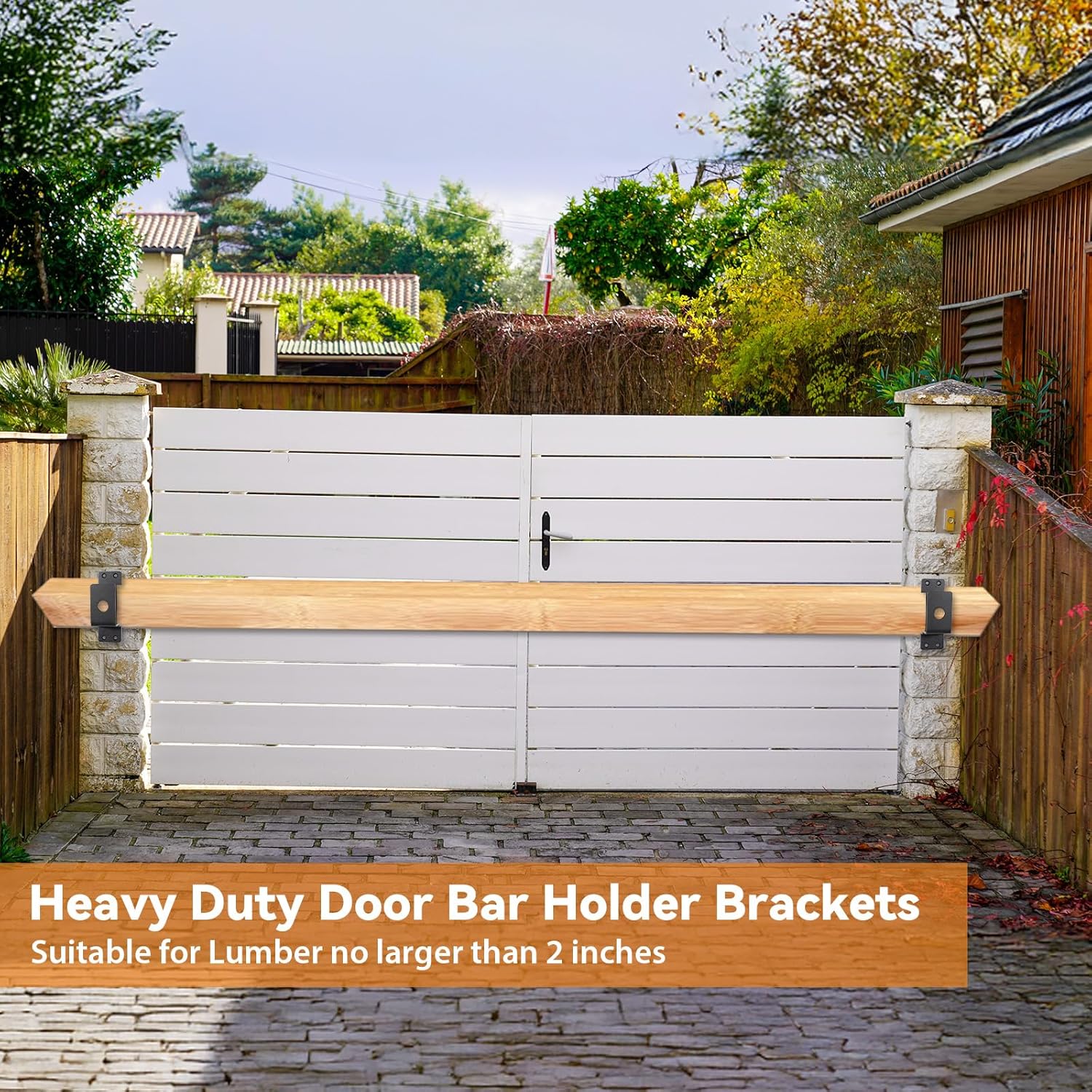 4 Pack Heavy Duty Door Barricade Bracket for 2X4 Lumber, Drop Open Bar Holder Steel U Bracket as Home, Barn, Shed, Garage
