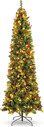 Best Choice Products - Arbol de navidad delgado iluminado