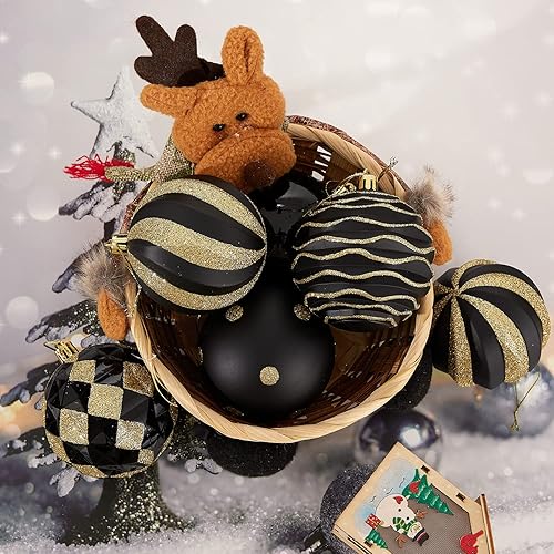 Miniatura 5 de Bolas de Navidad de 12 quilates de 80mm3.15", adornos decorativos para colgar, bolas de Navidad de plástico para el árbol de Navidad, adornos