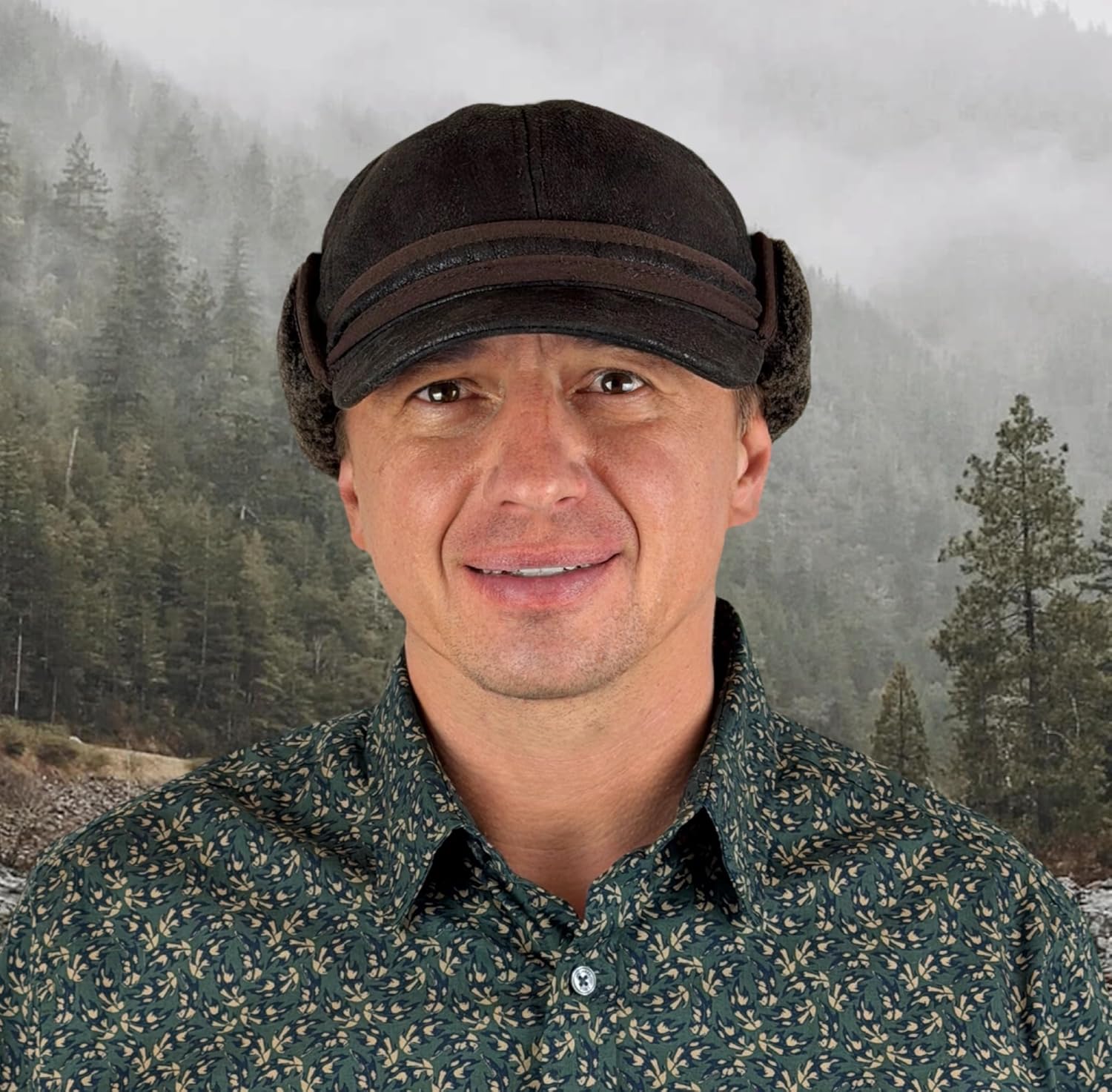 Men’s Shearling Leather Trapper Hat – Aviator Winter Cap with Genuine Sheepskin Ear Flaps Russian Ushanka - Image 6