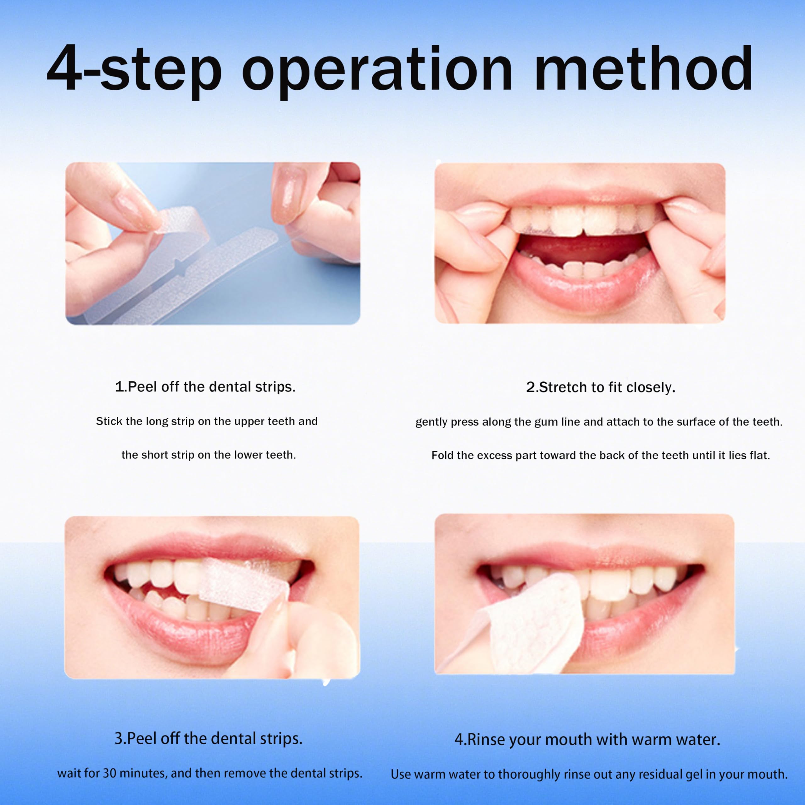 Teeth Whitening Strips for Sensitive - 50 Strips for Fast Results & Deep Stain Removal | Enamel Safe, Non-Slip Technology | Professional Whitening at Home, Mint