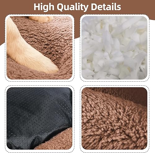 Miniatura 5 de Cama calmante para perros pequeños y medianos, cama redonda esponjosa para cachorros para perros y gatos, cama lavable para perros y gatos, cama