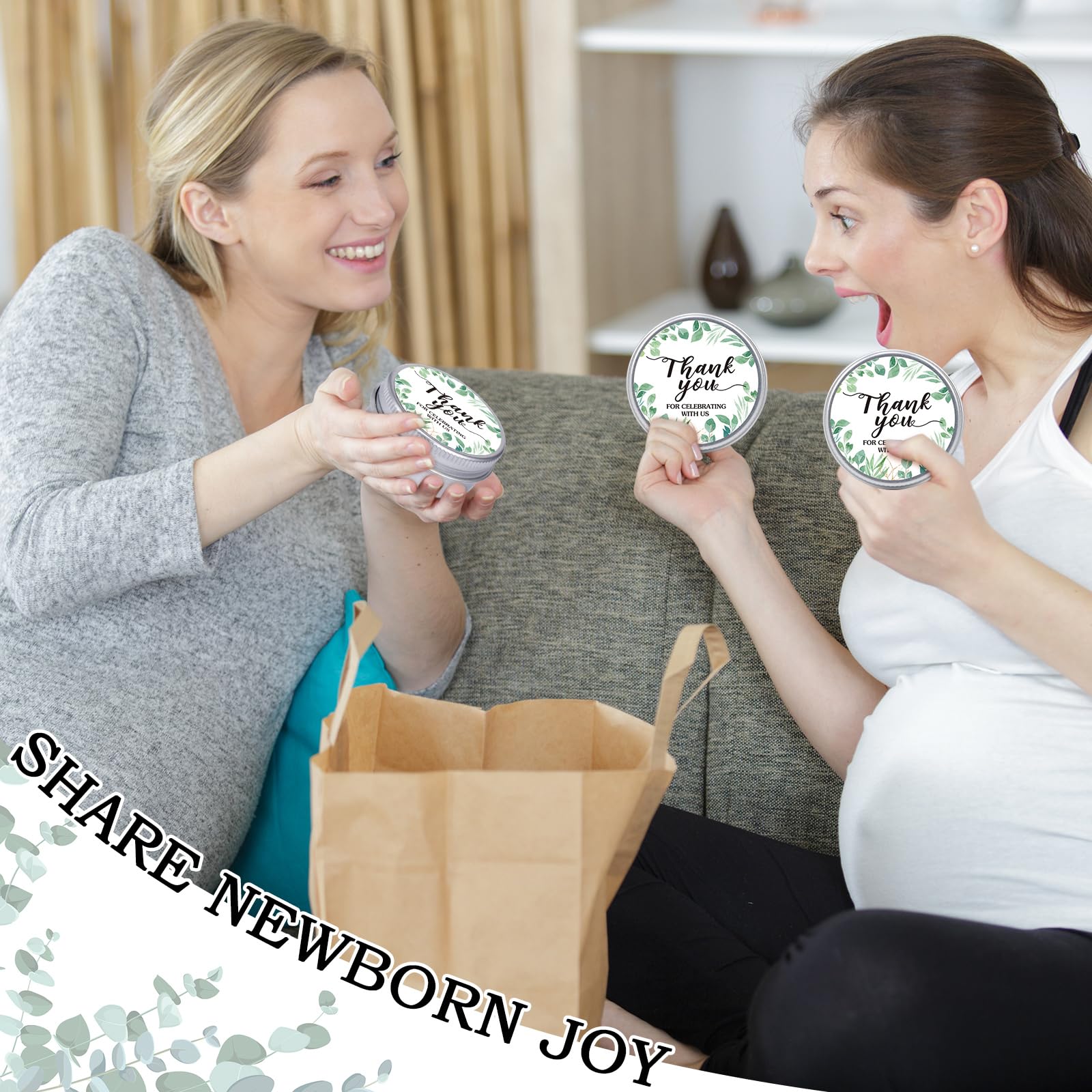 MTLEE Eukalyptus-Duftkerzen für Babypartys, Geschenke, Reisedose, 50 Stück | Aromatherapie-Kerzen, Gastgeschenke für Babypartys, Hochzeitsgeschenke, zusammengesetztes ätherisches Öl, 4,9 x 1,7 cm