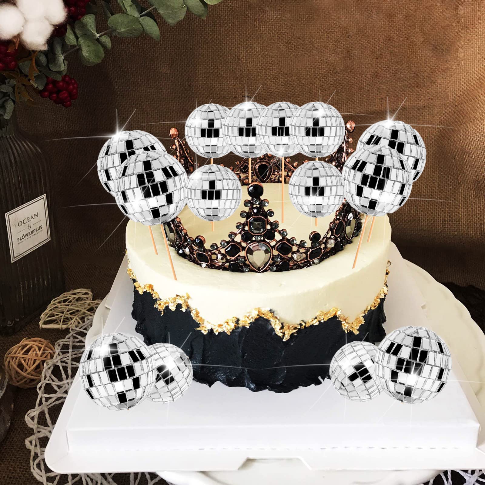 Gyufise 24 Adornos Para Cupcakes Con Purpurina De Buble Bee Oh Babee Con Purpurina Para