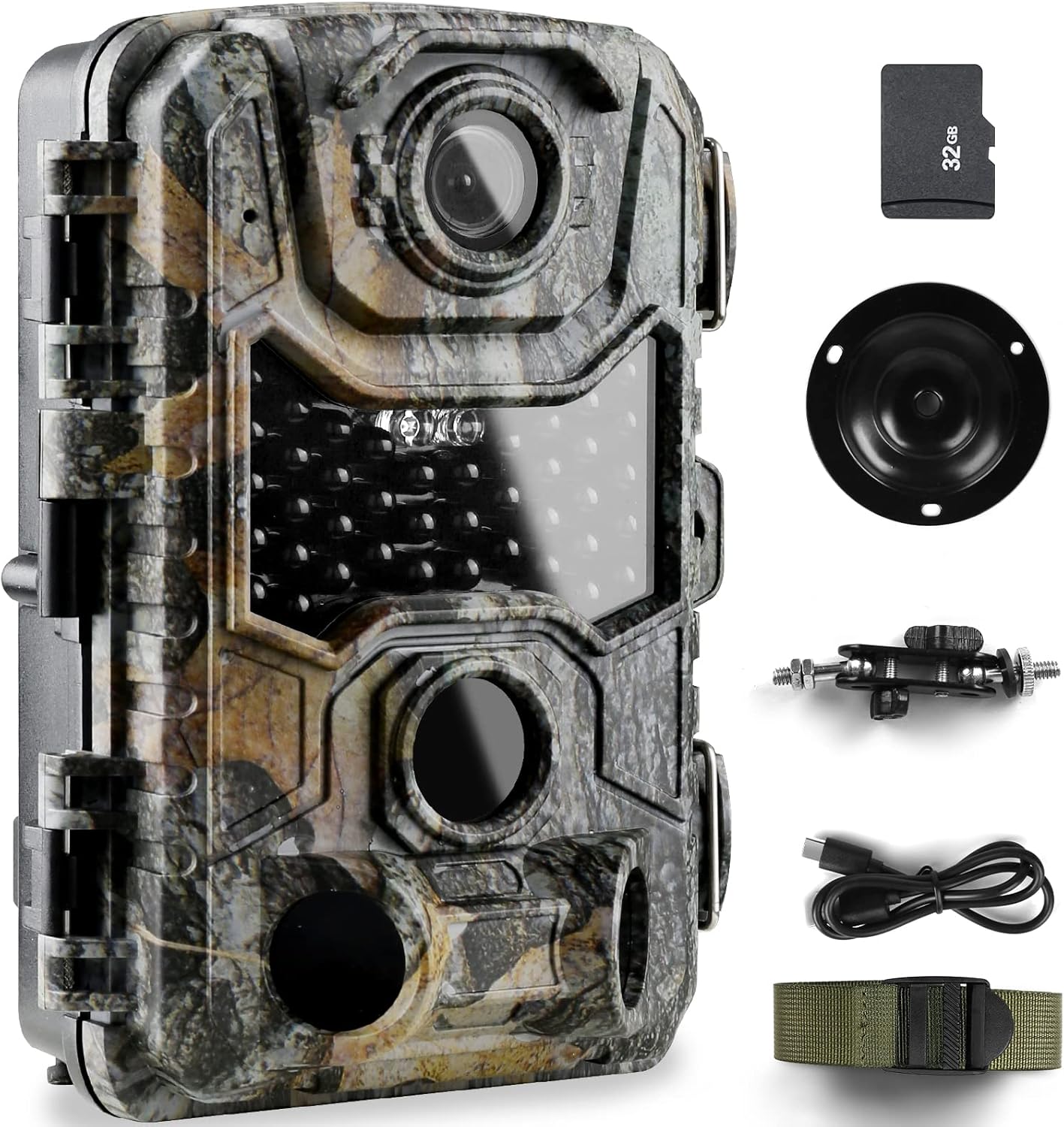 Wildcamera Met Nachtzicht En Wifi - 30 Mp - 4k Ultra Hd Video - Incl Sd Kaart 32gb – Wildcamera Voor Buiten   Jachtcamera – Observatiecamera – Wild Camera