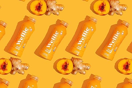 Miniatura 3 de Wellie Agua potable purificada embotellada con sabor orgánico jengibre de melocotón paquete de 12 unidades cero calorías cero azúcar índice