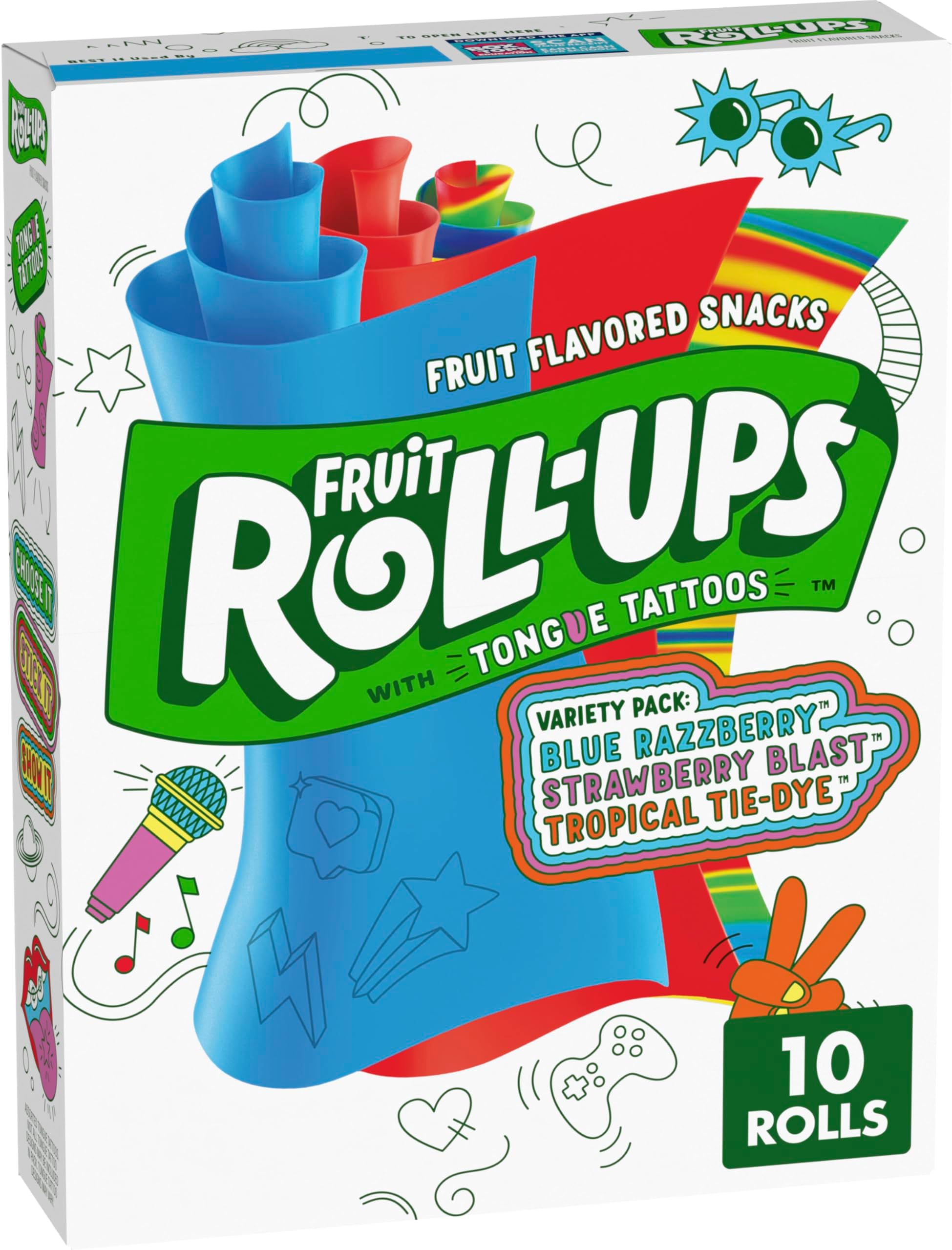 Fruit Roll-ups Soft Candy Rolls (Strawberry, Blackberry & Fruit Punch) 10 Rolls