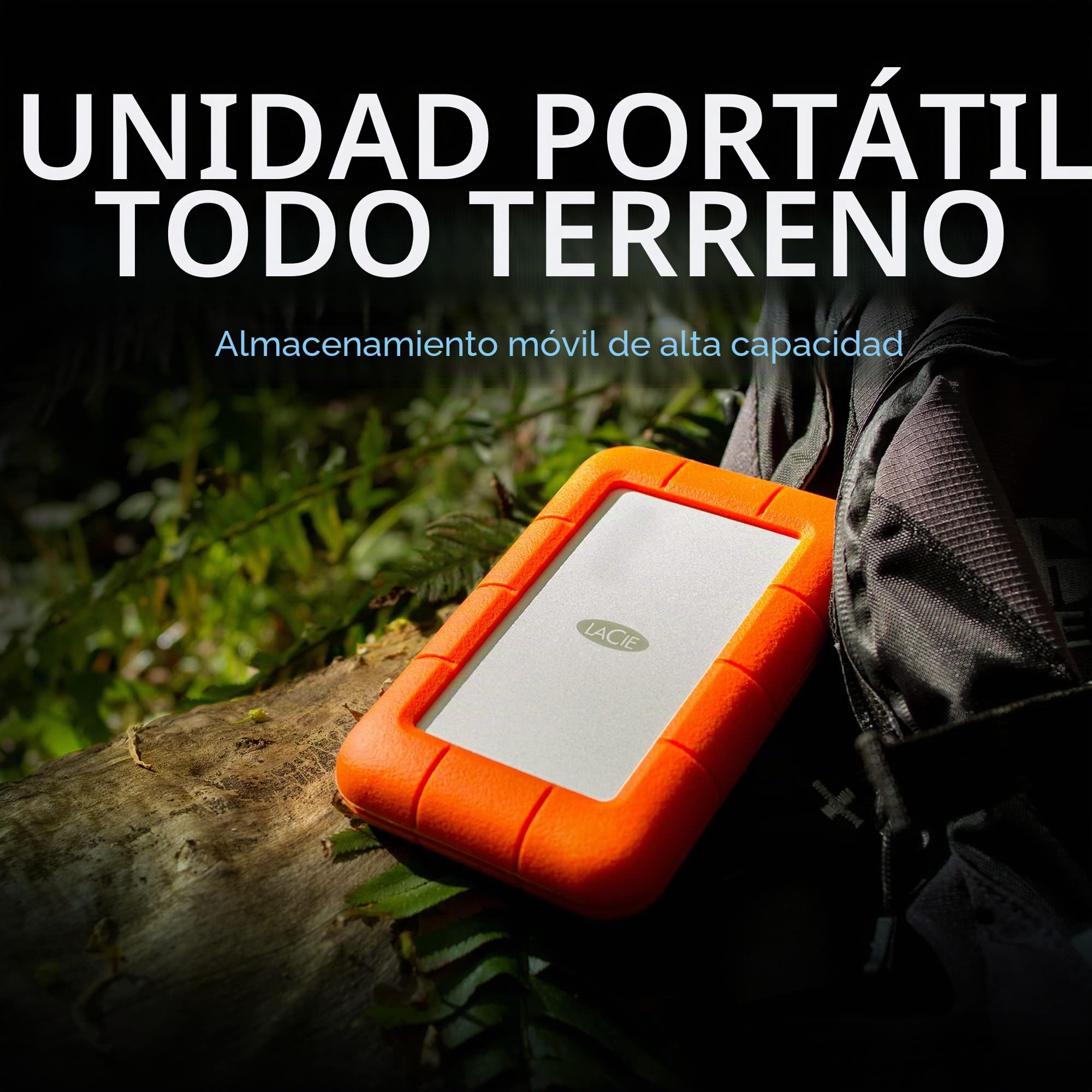 LaCie Rugged USB-C 4TB — antigolpes, USB‑C Disco duro externo portátil 2,5", para Mac y Windows — incluye Rescue Data Recovery