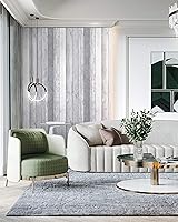 Vista 5 de Dimoon Papel tapiz de 197'' x 17.7'' Shiplap Engrosado Blanco Gris Madera Despegar y Pegar Papel tapiz Gris Blanco Madera Papel de Contacto Blanco