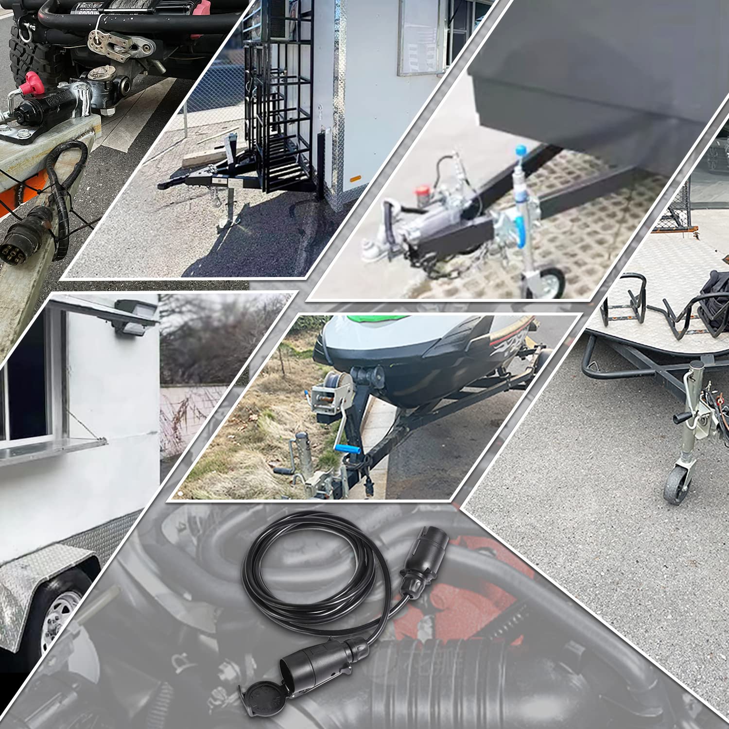 Cavo Rimorchio 7 Poli 3,5M, Cavo Rimorchio Impermeabile 12V, con Spina Presa 7 Poli Rimorchio Cavo, per Caravan Camion Trattori RV Auto Trattore Rimorchio Cavo (3,5M Rimorchio Cavo 7 Poli)
