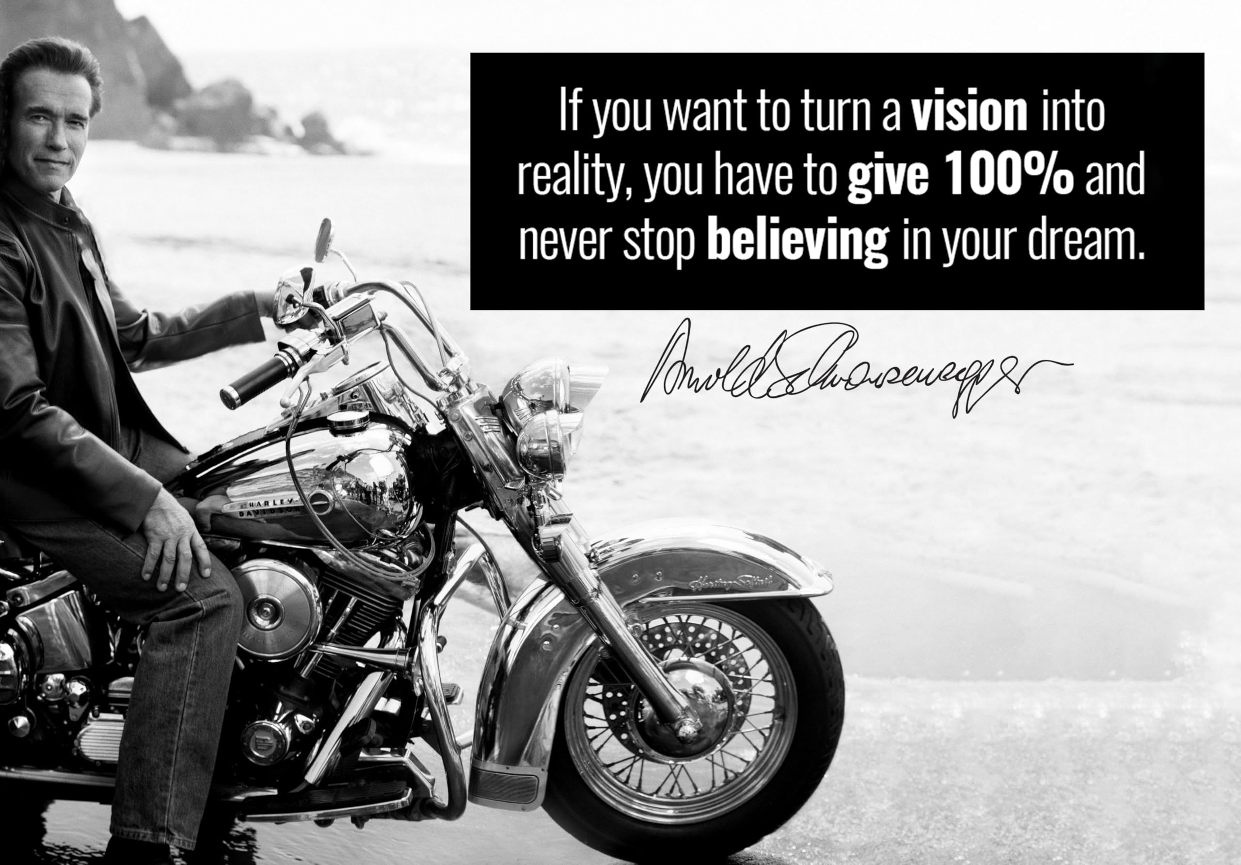 Tallenge - Give 100% - Arnold Schwarzenegger Inspirational Quote - Small Poster(Paper,12 x 17 inches, MultiColour)