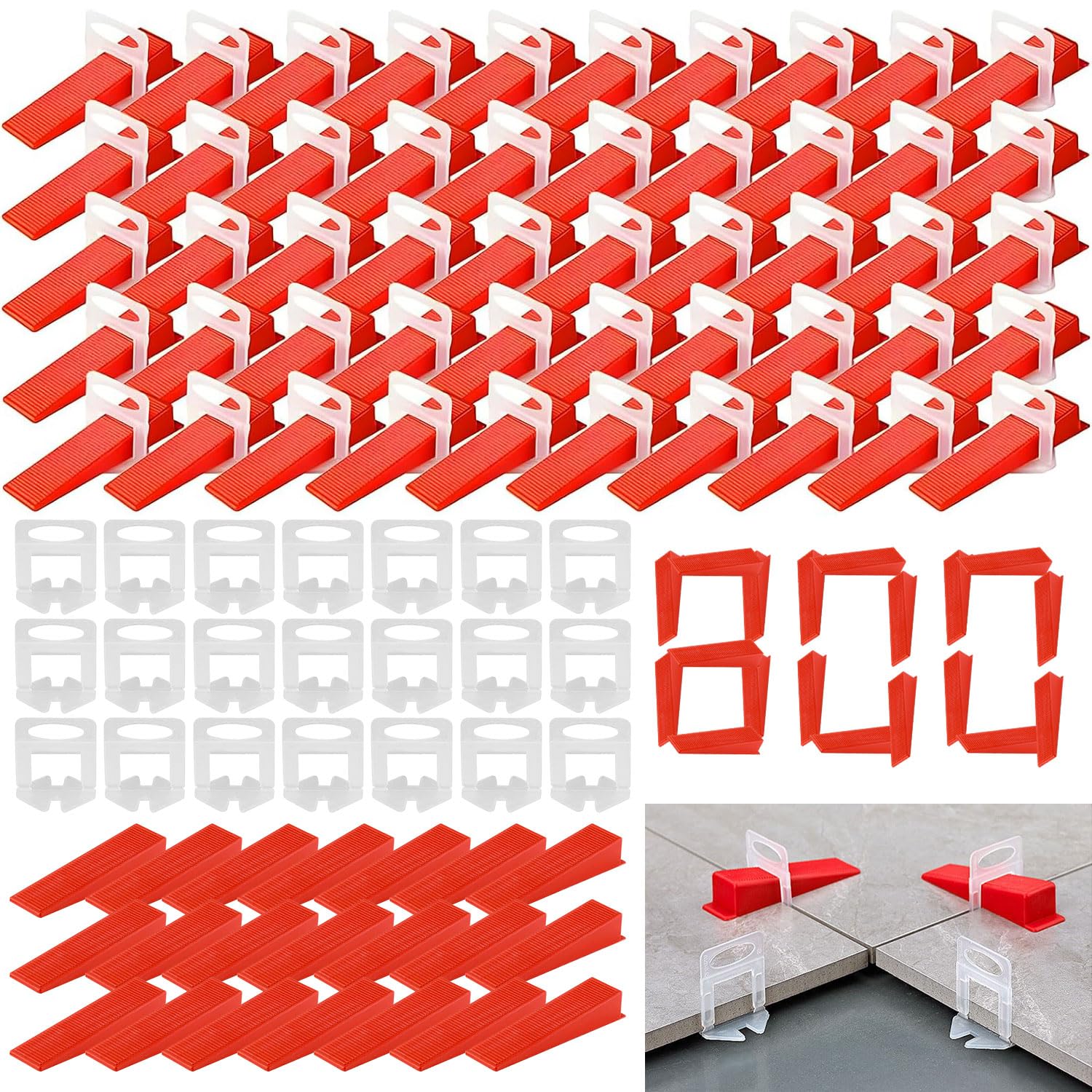 800 Pièces 600 Croisillon Carrelage Autonivelant 2mm 200 Cale Carrelage | Calle Carrelage Croisillon Autonivelant Croisillon Autonivelant Calle de Nivellement pour Carrelage