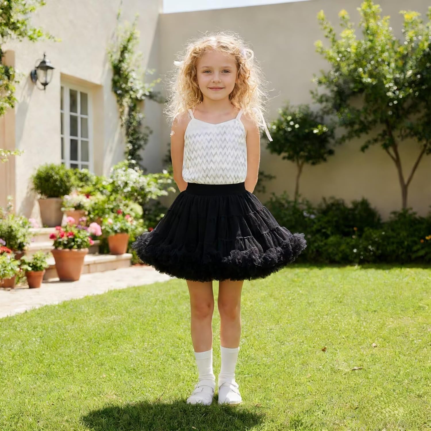 kephy Tutu Skirt for Girls, Fluffy Soft Tulle Pettiskirt with Wide Elastic Waistband for Birthday Parties &Ballet