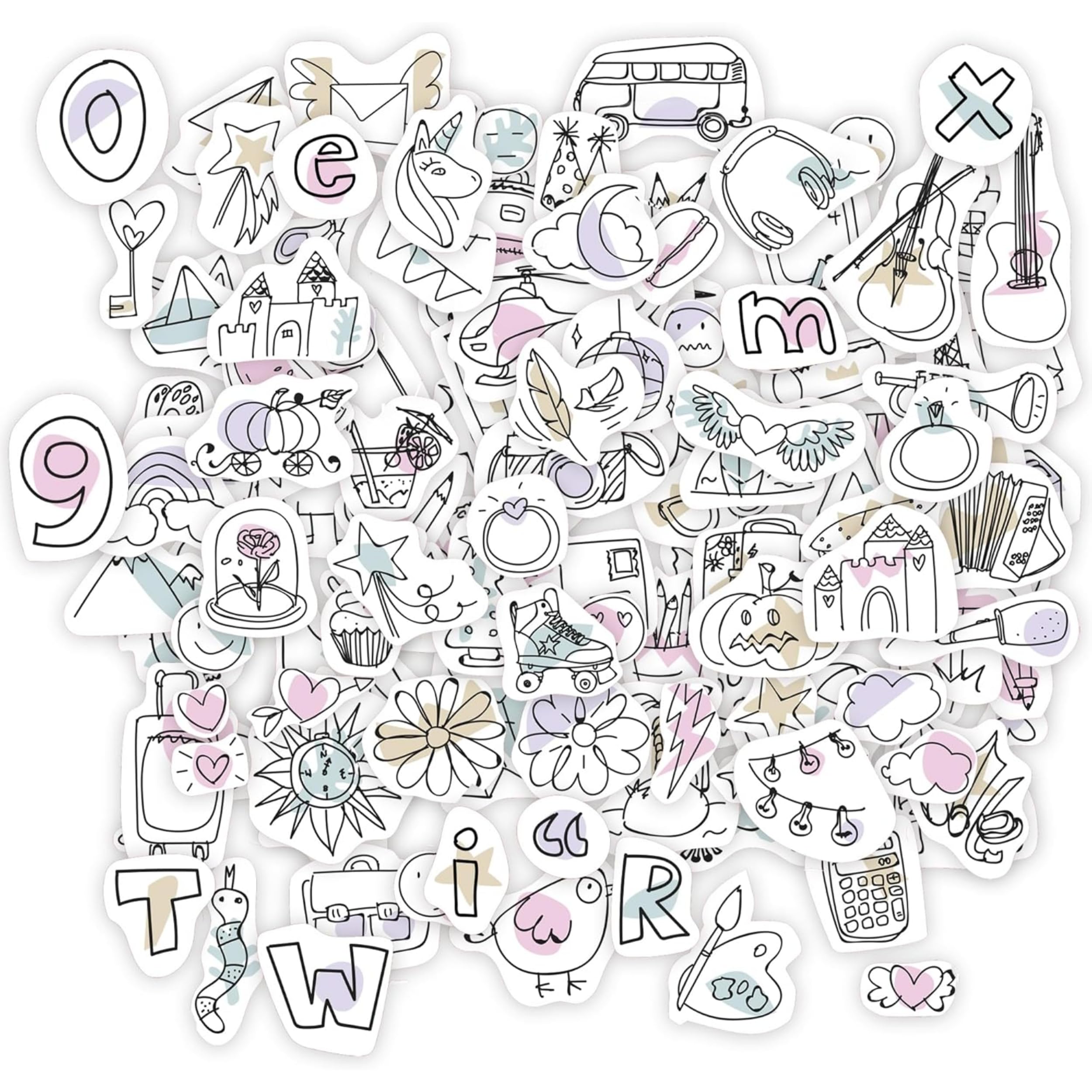 540 Autocollants SCRAPIZY - 12 Thèmes Pastel Imperméables Pour Bullet Journal Et Déco