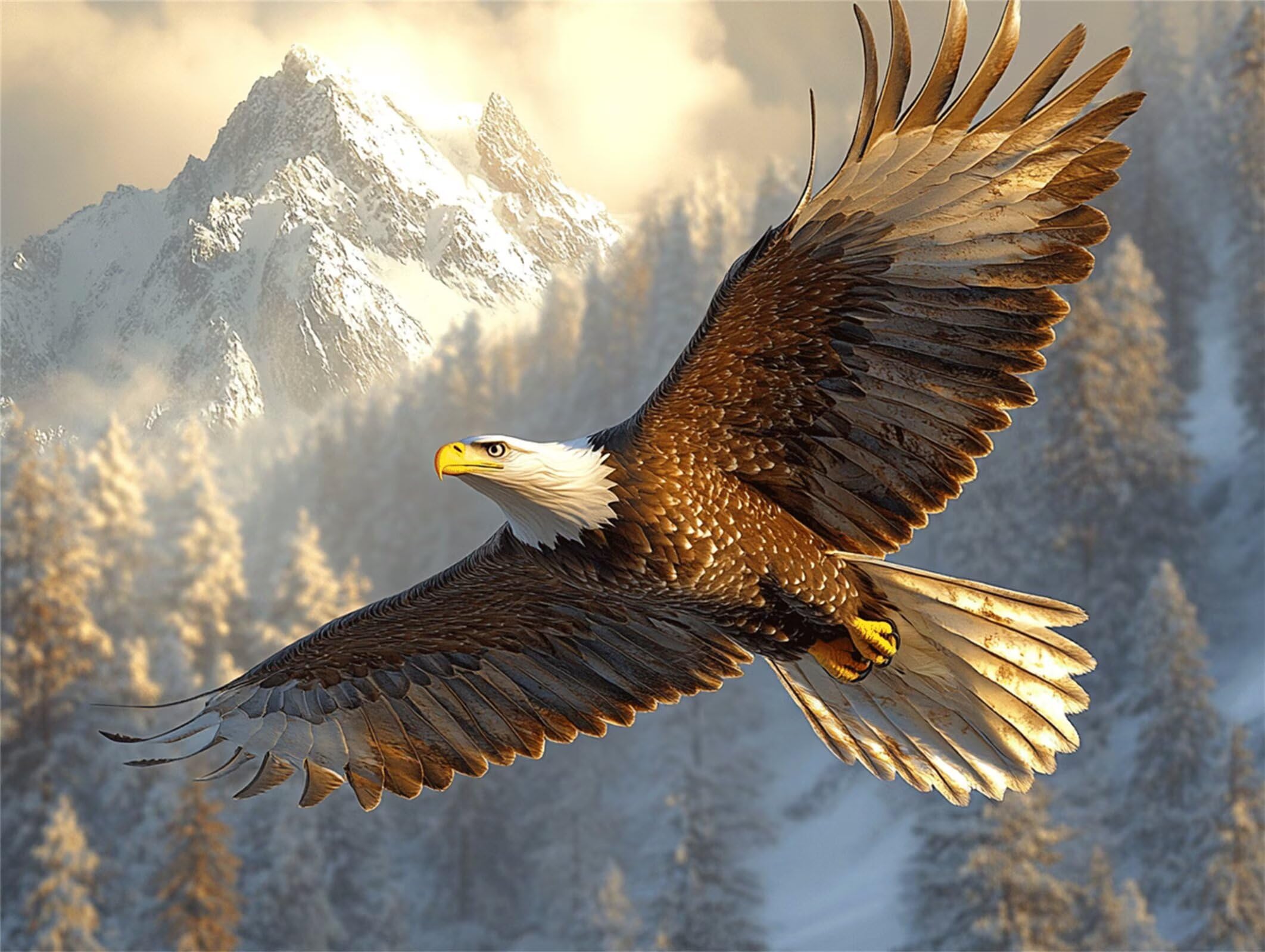 Puzzle dla dorosłych 4000, Eagle Snow Mountain, 141 x 87 cm, n-388