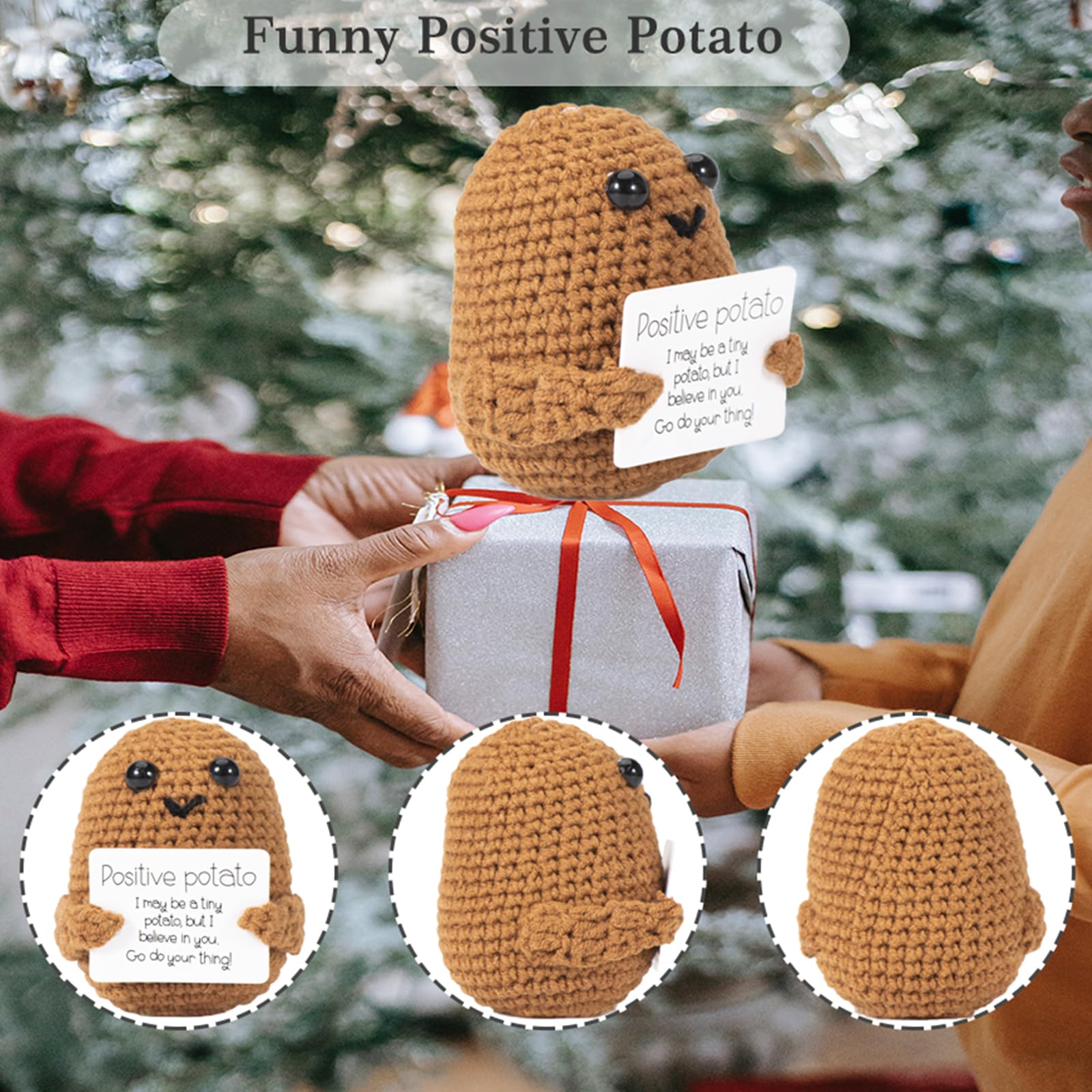 XBOCMY Pocket Hug Patate Positive, Creative Lana di Patate Bambola, Regalo Mutmacher, Regali per le donne, Regalo per l'inizio della scuola