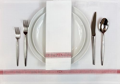 Miniatura 2 de CARLO LAMPERTI Italia - Manteles individuales de lino y algodón europeo de primera calidad (juego de 4), Capri de 20 x 14 pulgadas, sostenibles y