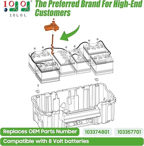 Miniatura 2 de 10L0L Barra de retención de batería para carrito de golf y placa para Club Car Precedent 2008.5-up, incluye varillas de sujeción, OEM # 103374801
