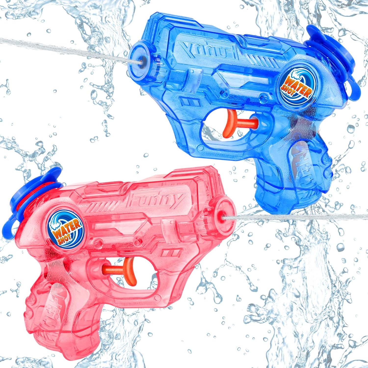 Water Gun for Kids Toddler: 2 Pack Mini Water Guns Squirts Small Soaker Pistol Super Blasters with Trigger for Boys Girls Summer Swimming Pool Beach Water Outdoor Fighting Party Bath Ideas Gift Toys