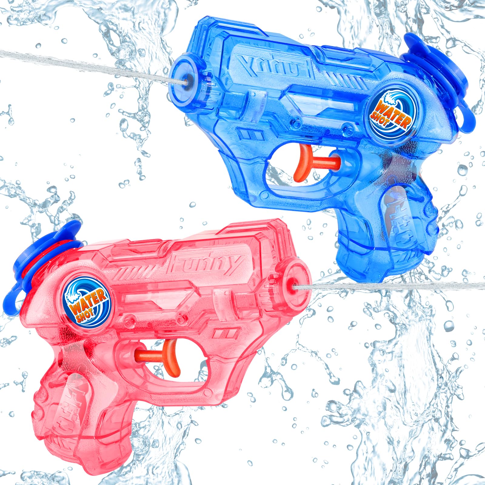 Water Gun for Kids Mini Water Gun Squirts 2 Pack Colorful Design Small Soaker Pistol for Swimming Pool Beach Outdoor Fighting Party