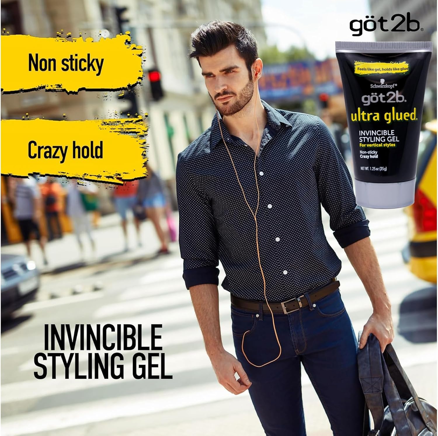 (3Pack) [GOT 2B] ULTRA GLUED INVINCIBLE STYLING GEL 1.25OZ - Image 5