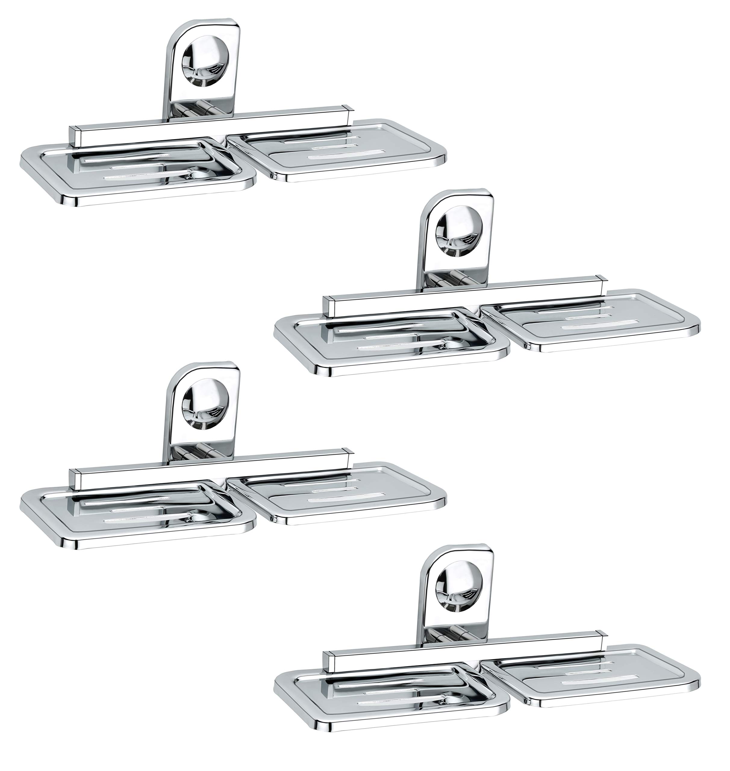 Plantex Dream Stainless Steel Double Soap Dish Stand for Bathroom & Kitchen/Wall Mounted Soap Holder/Bathroom Accessories Pack of 4 (Chrome) (B08DFT9RJM) Amazon Price History, Amazon Price Tracker