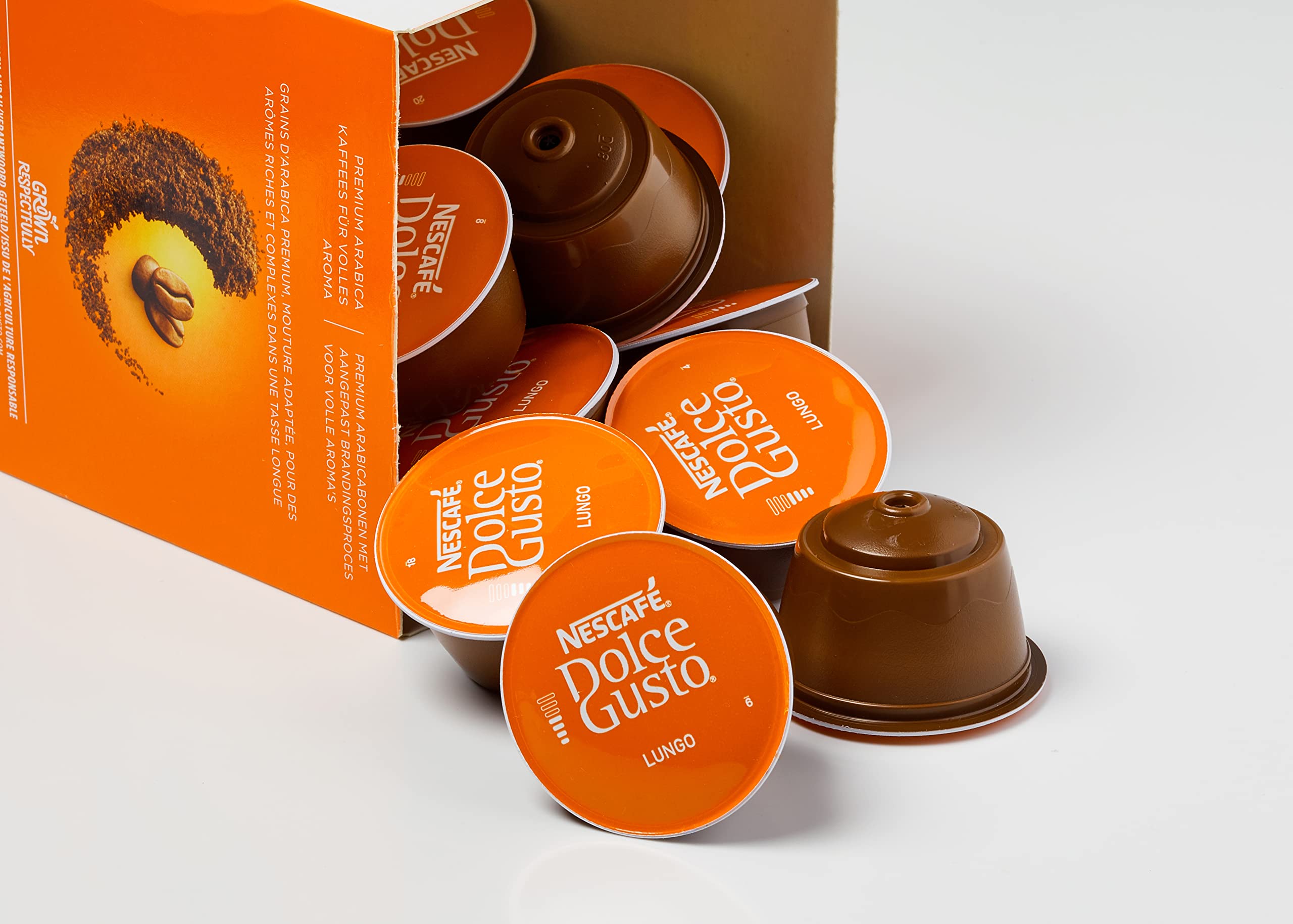 NESCAFÉ Dolce Gusto Lungo - Lote de 3 paquetes de 16 cápsulas de café (100% granos de arábica, crema fina y aroma potente, preparación rápida, cápsulas selladas con aromas)