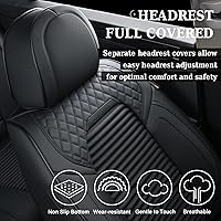Vista 4 de Coverado Front Seat Covers, Leather Car Seat Covers, Black Seat Covers for Cars, Car Seat Protector Cushions Universal Fit for Most Cars & SUV