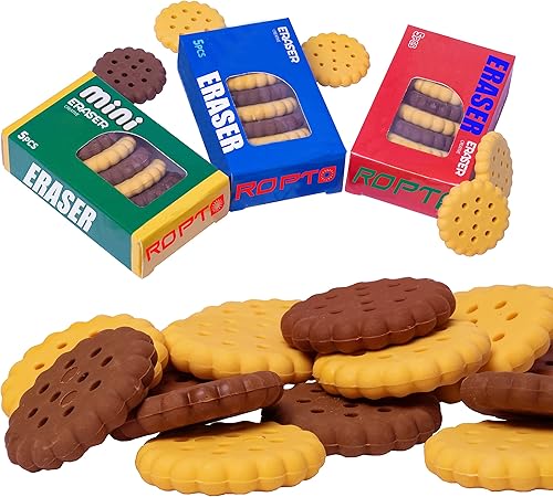 Miniatura 5 de ROPTO 40 unidades de borradores de alimentos para niños, borrador de galletas para niños, a granel, lindo y divertido