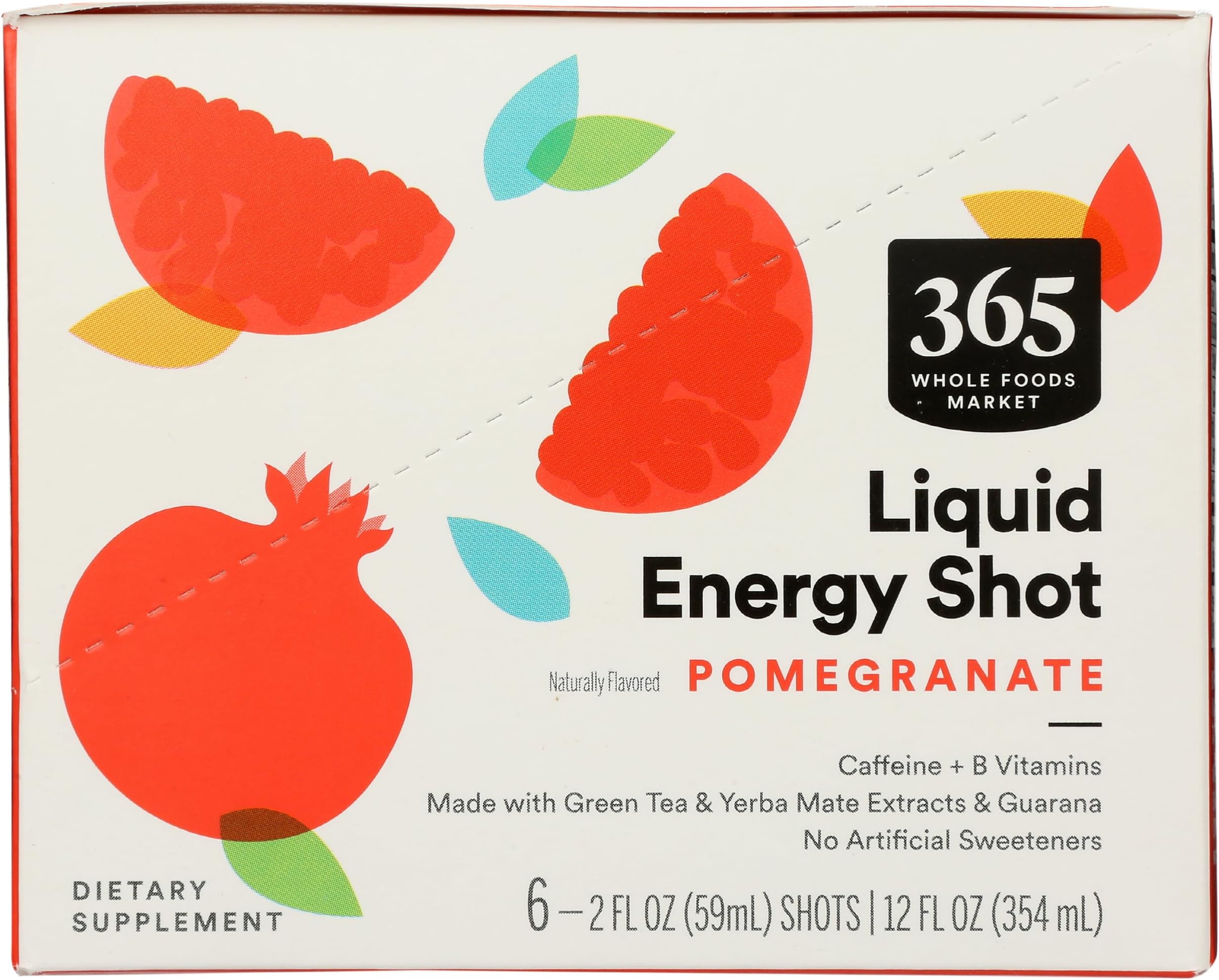 365 by Whole Foods Market Pomegranate Energy Shot, 2 Fl Oz, 6 Count