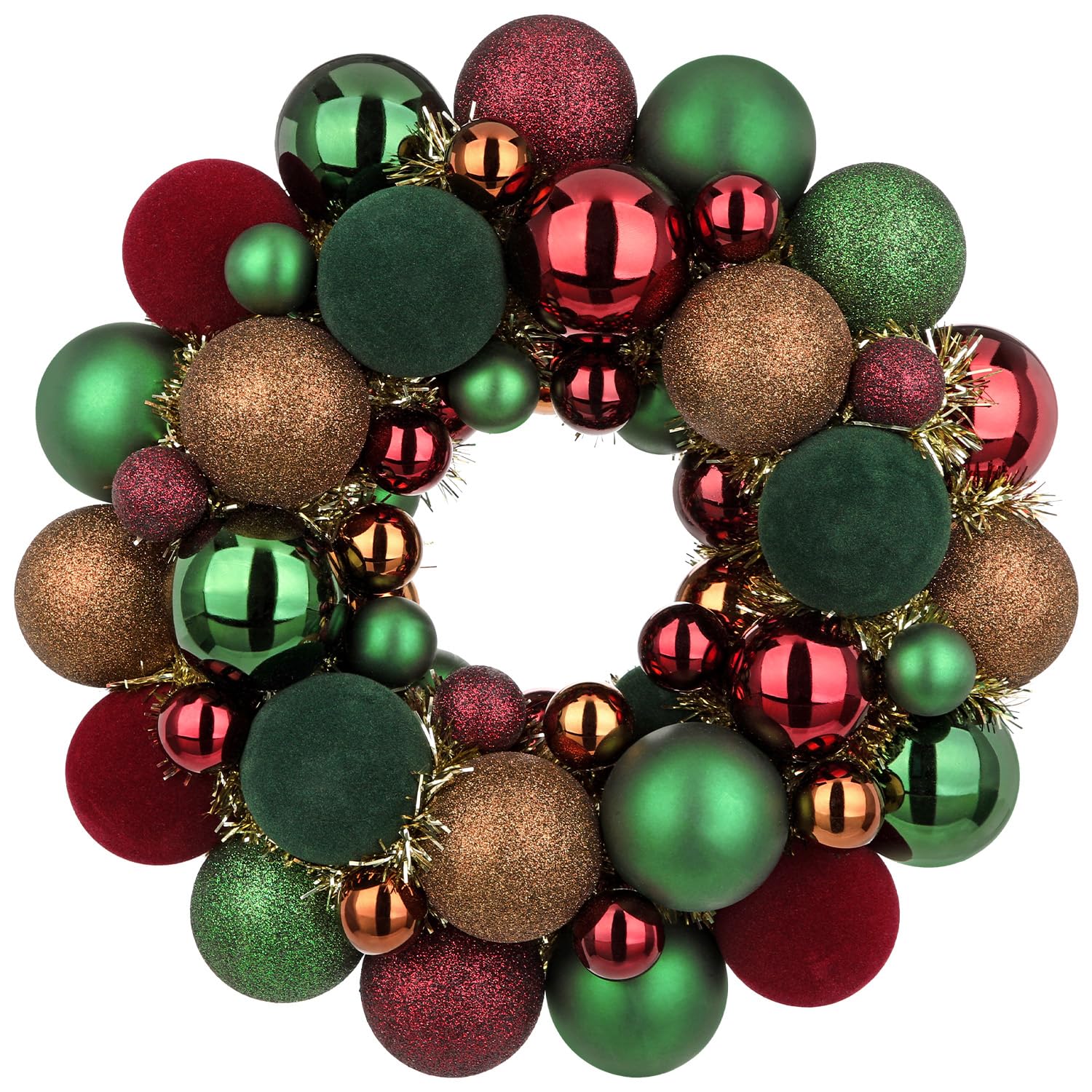 Couronne de Noël de 33 cm pour décoration de porte et table