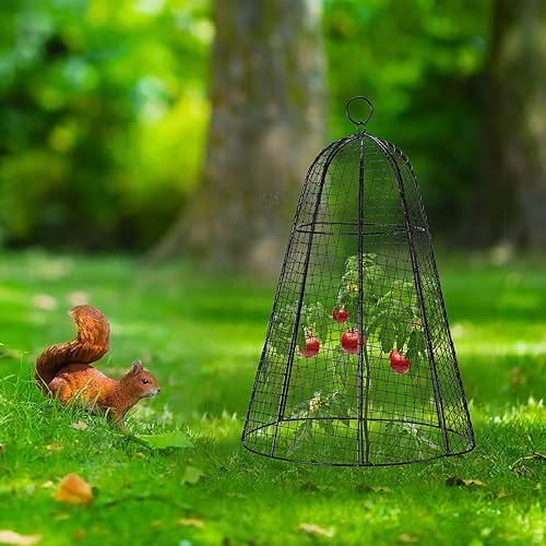 Miniatura 5 de Paquete de 8 Cloche de alambre de pollo de jardín de 12 x 20 pulgadas, alambre de metal, protector de plantas de alambre grande, jaulas de tomate,