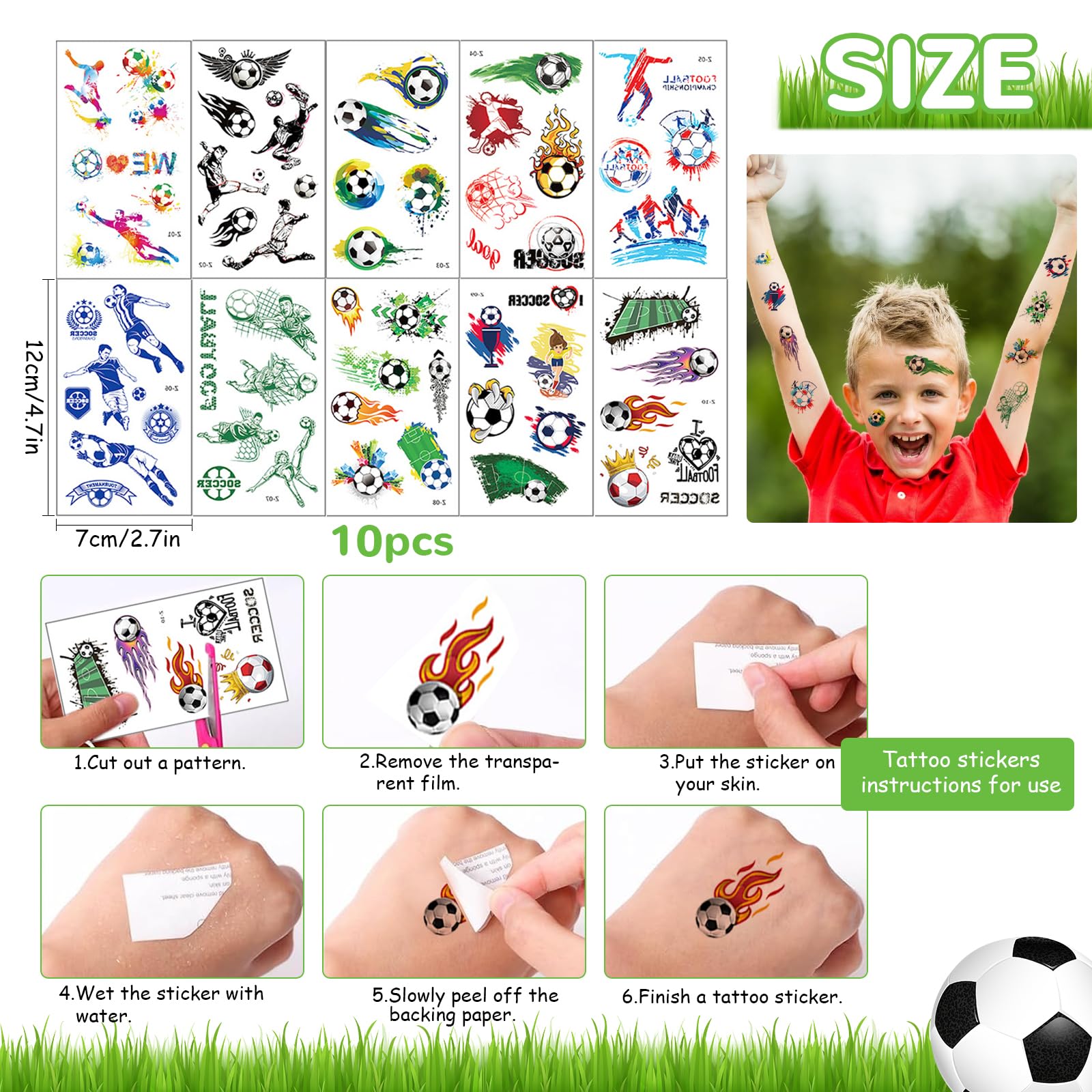 Sac Anniversaire Foot 50 Pièces – Balles Anti-stress, Porte-clés, Bracelets, Tatouages, Pour Fête Enfant