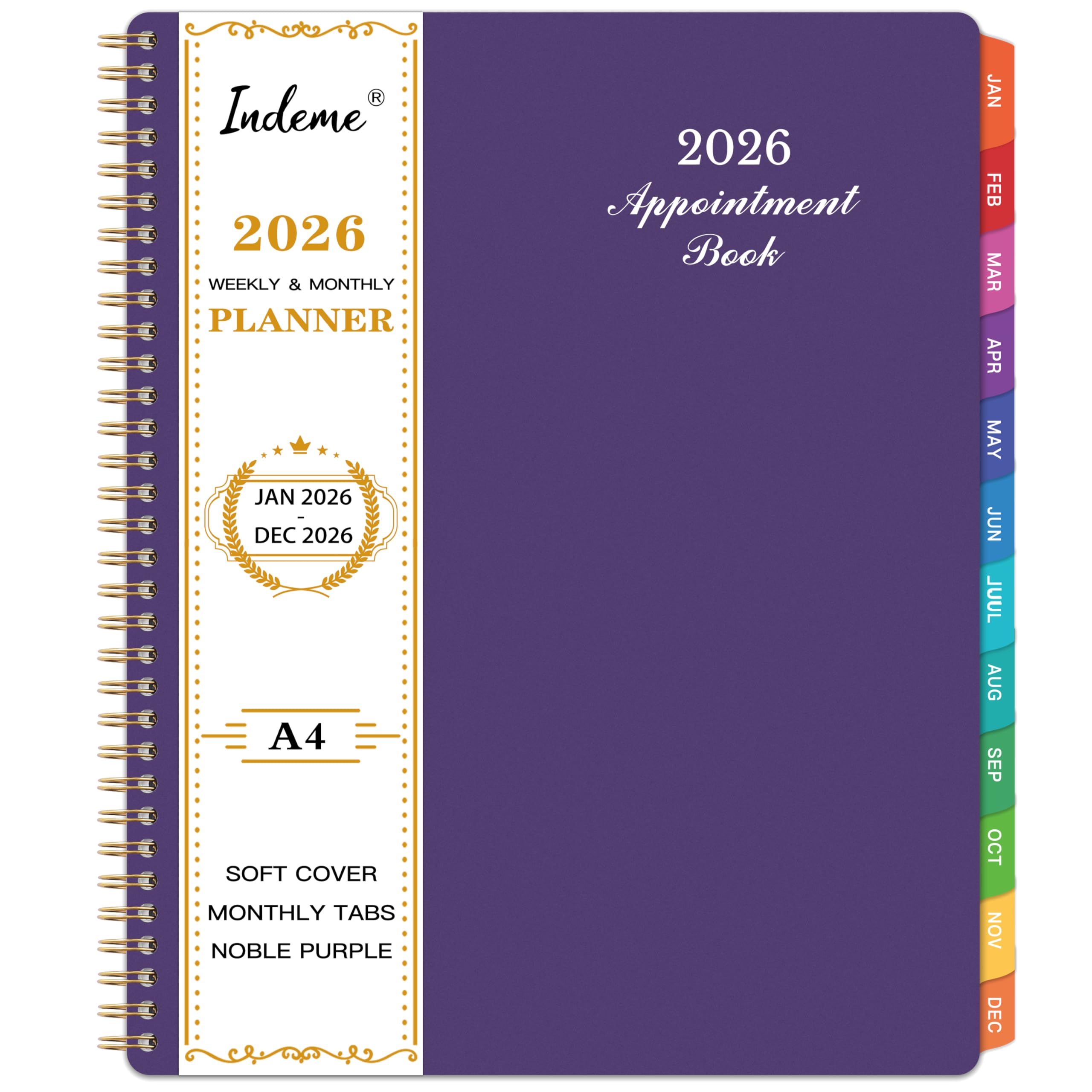 2023-2024 Weekly Appointment Book & Planner,Daily Hourly Planner 2023-2024 with Twin-Wire Binding, 8"x10", Appointment Book from July 2023- June 2024, Hourly Interval, Lay,Flat, Thick Paper,Purple